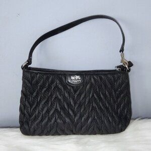 Coach 70th Anniversary Madison satin quilted chevron demi pochette EUC